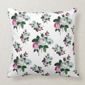 Shabby Chic Pink White Roses Pattern Kussen