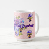 Shabby Chic Pretty Rose Pansement floral Dot Mug (Devant droit)