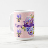 Shabby Chic Pretty Rose Pansement floral Dot Mug (Devant gauche)