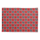 Shabby Chic Red, Black & White Poppies Floral Kussensloop (Achterkant)