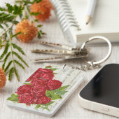  Shabby Chic Red Roses Antiek script Sleutelhanger (Voorkant Rechts)