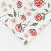 Shabby Chic Red Roses  Fleece Blanket (Hoek)