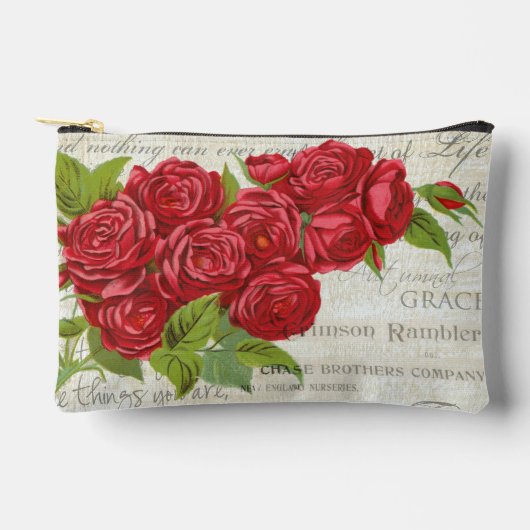 Shabby Chic Red Roses op Antiek script Etui (Voorkant)