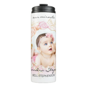 Shabby Chic Retro Baby Girl Foto Thermosbeker