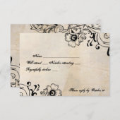 Shabby Chic Retro Floral rsvp avec enveloppes (Devant / Derrière)