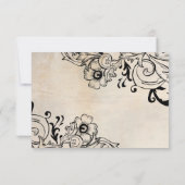 Shabby Chic Retro Floral rsvp avec enveloppes (Dos)