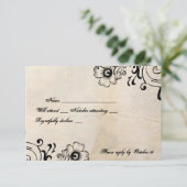 Shabby Chic Retro Floral rsvp avec enveloppes (Debout devant)