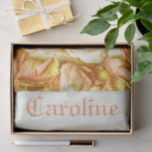 Shabby Chic Romantic Peach Rozen Persoonlijke naam Tissuepapier (Geschenk)