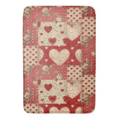 Shabby Chic Rood Patchwork Patroon Badmat (Voorkant Verticaal)