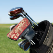 Shabby Chic Rood Patchwork Patroon Golfheadcover (Insitu)