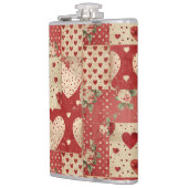 Shabby Chic Rood Patchwork Patroon Heupfles (Links)