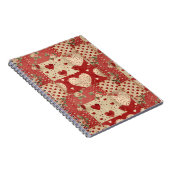 Shabby Chic Rood Patchwork Patroon Notitieboek (Rechterzijde)