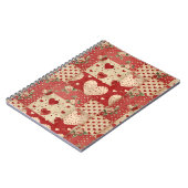 Shabby Chic Rood Patchwork Patroon Notitieboek (Linkerzijde)