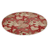 Shabby Chic Rood Patchwork Patroon Snijplank (Hoek)
