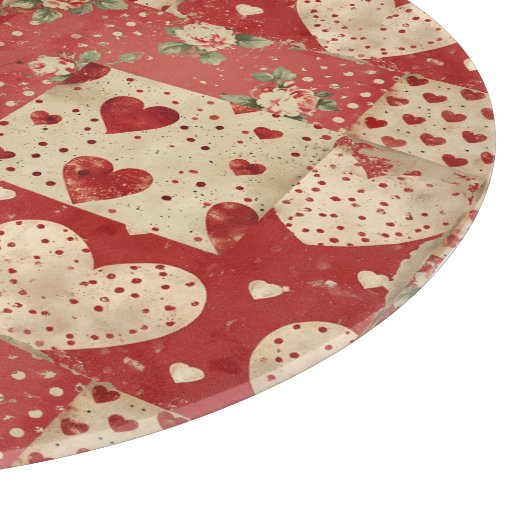 Shabby Chic Rood Patchwork Patroon Snijplank (Hoek)