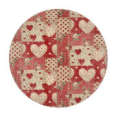 Shabby Chic Rood Patchwork Patroon Snijplank (Voorkant)