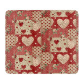  Shabby Chic Rood Patchwork Patroon Snijplank (Voorkant)