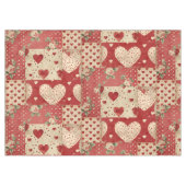 Shabby Chic Rood Patchwork Patroon Tafelkleed (Voorkant (Horizontaal))