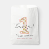 Shabby Chic Roos Bedankt 1e verjaardag Aangepast Bedankzakje (Voorkant)
