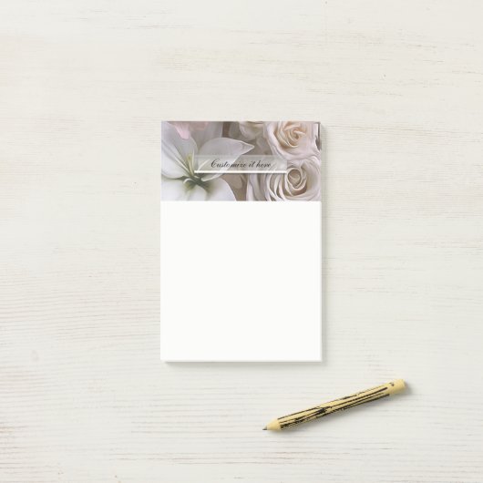Shabby Chic Roos Bloemen Rustiek Bloemen Custom Post-it® Notes (Op bureau)