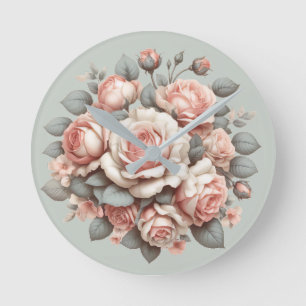 Shabby Chic Roos Delight Ronde Klok