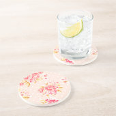 Shabby Chic  Roos Dot Sandstone Onderzetters (Zijkant)