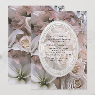 Shabby Chic Roos Floral Bridal Shower Invitations Kaart