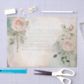 Shabby Chic Roos Frans script Tissuepapier (Craft)