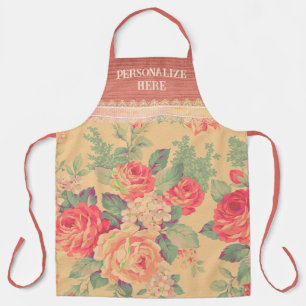 Shabby Chic Roos Gepersonaliseerd Schort
