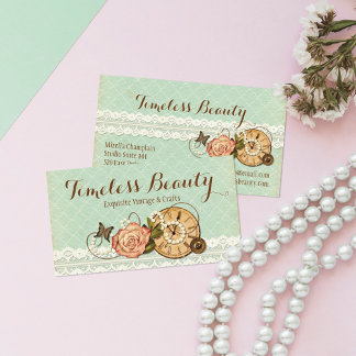 Shabby Chic Roos & Rustic Jewelry Boutique Visitekaartje