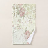 Shabby Chic rose et vert Rose Floral (Serviette à main)