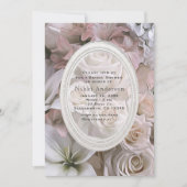 Shabby Chic Rose Floral Invitations de douche nupt (Devant)