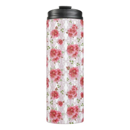 Shabby Chic Rose Tumbler Thermosbeker (Voorkant)
