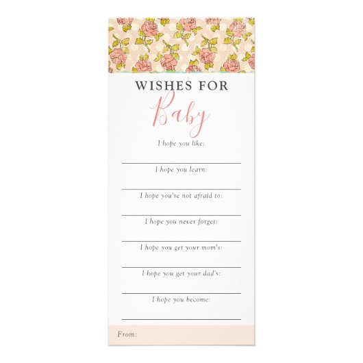 Shabby Chic Rose Wings Pour Baby shower Carte De J (Devant)
