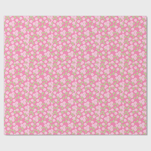 Shabby Chic Roze Bloemen Cadeaupapier (Vlak)