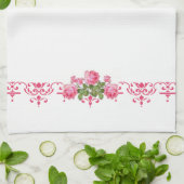 Shabby Chic Roze Bloemen Keuken Handdoek (Gevouwen)