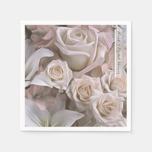 Shabby Chic Roze Bloemrijke Bruiloft Elegant Servet