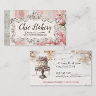 Shabby Chic Roze Cake Bakkerij Visitekaartje