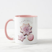 Shabby Chic Roze Kerst Hot Chocolate Mok (Links)