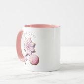 Shabby Chic Roze Kerst Hot Chocolate Mok (Voorkant links)