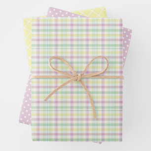 Shabby Chic roze Mint Green Stripes Patroon Inpakpapier Vel