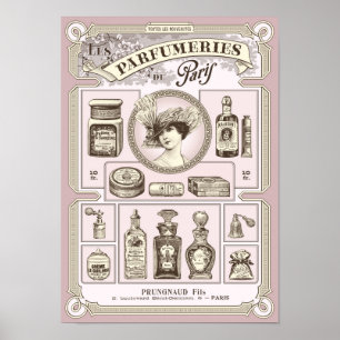 Shabby chic roze poster/Parfumery Poster