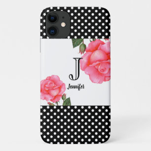 Shabby Chic roze Roses Polka Dots iPhone 11 Hoesje