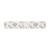 Shabby Chic Roze Rozen Groene Monogram Uitnodigingen Wikkel (Vlak)
