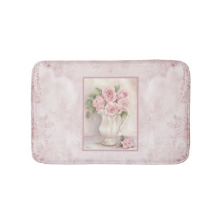 Shabby Chic  Roze Rozen in Vase Badmat