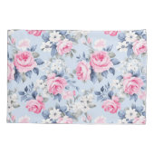 Shabby Chic Roze Rozen Naadloos Patroon Kussensloop (Achterkant)