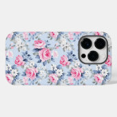 Shabby Chic Roze Rozen Patroon Case-Mate iPhone Case (Achterkant (horizontaal))