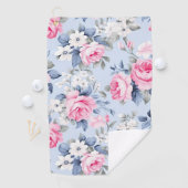 Shabby Chic Roze  Rozen Patroon Golfhanddoek (Insitu)