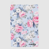 Shabby Chic Roze  Rozen Patroon Golfhanddoek (Voorkant)
