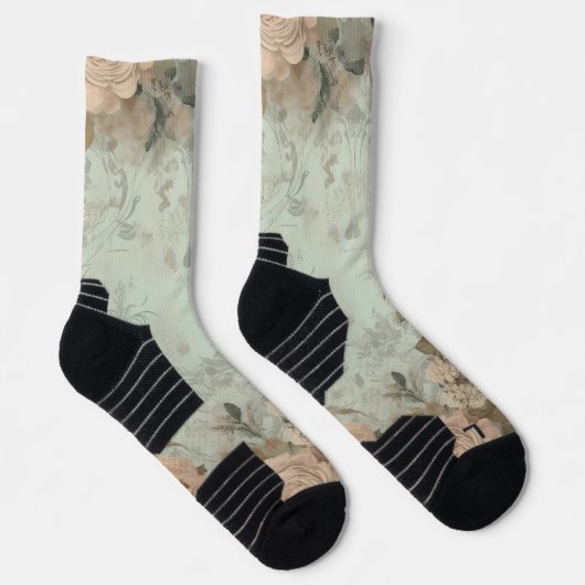 Shabby Chic  Rozen Achtergrond Sokken (Rechts)